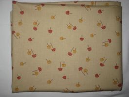 Baumwollstoff beige mit kleinen Pilzli Reststück!