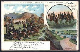 Litho schweizer Kavallerie im Feld, 1902