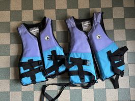 2 Schwimmwesten Marinepool blau violett gebraucht