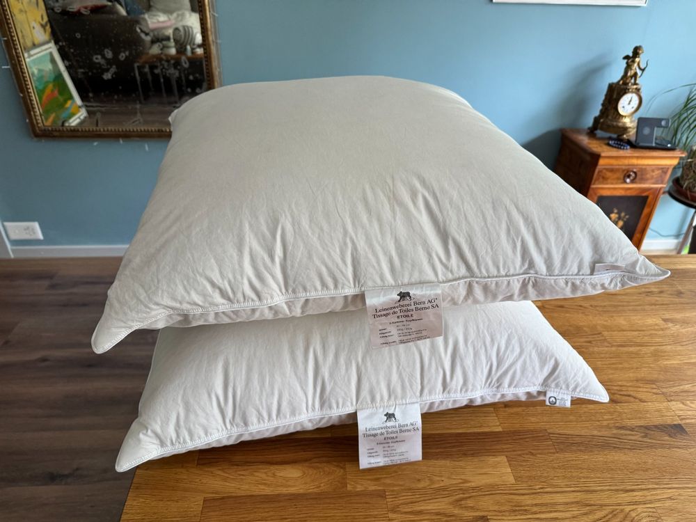Puredown® Lot De 2 Oreillers En Plumes D'oie Blanche,Lavables, Qualité