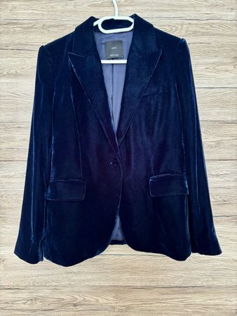 Blazer velours bleu marine
