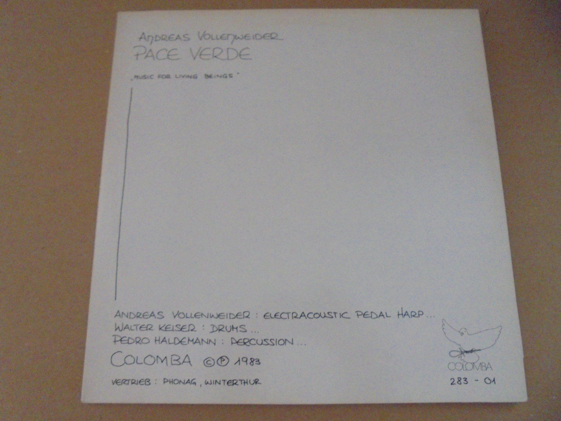 Dischi in vinile: Andreas Vollenweider " Pace Verde " Maxi Schweiz 1983 (EX) – Usato da Crissier venduto da Promopost