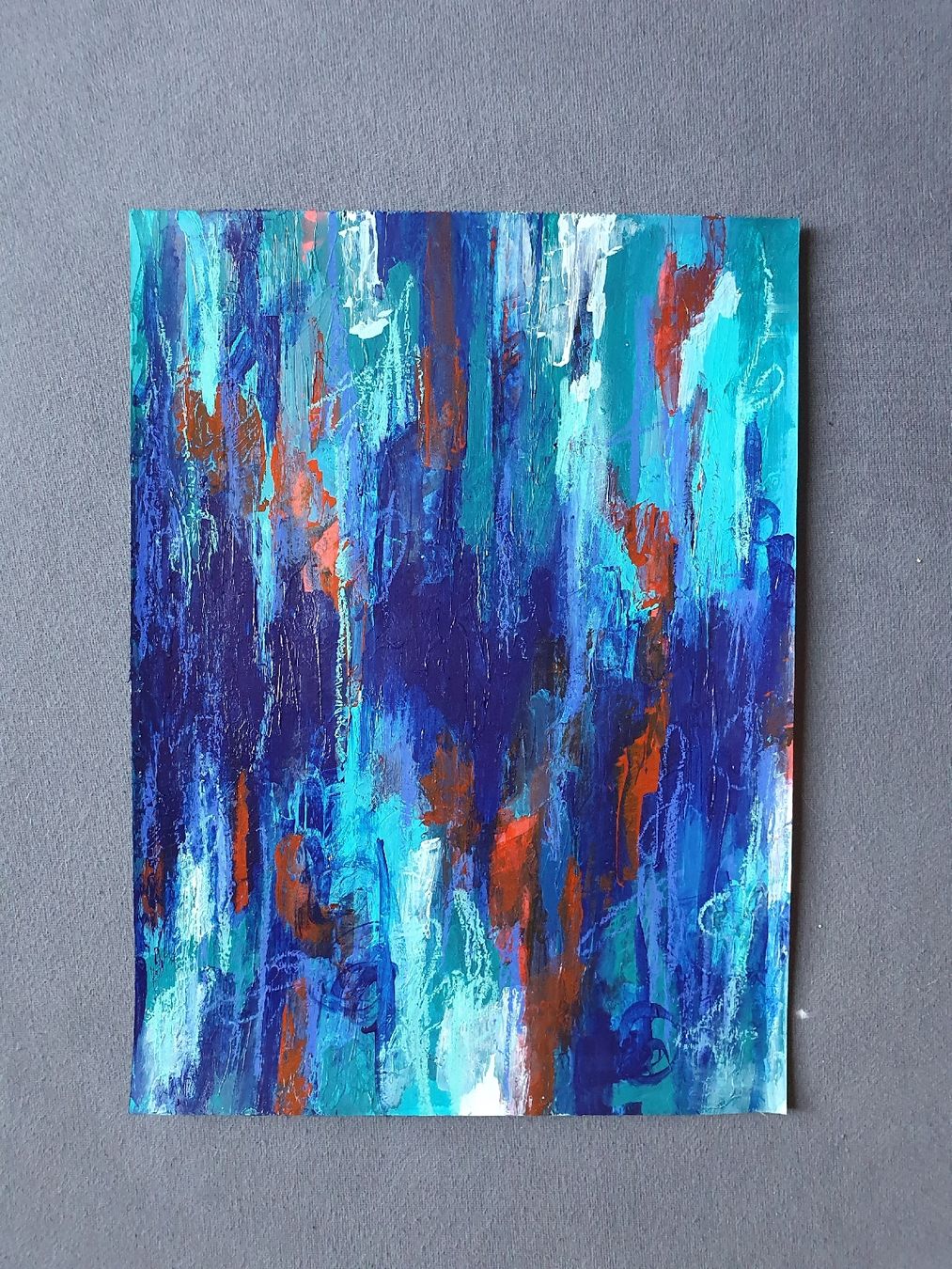 Gemälde: Abstraktes Bild auf Mixed Media Paper – Neu (gemäss Beschreibung) aus Wimmis von hel_m26m