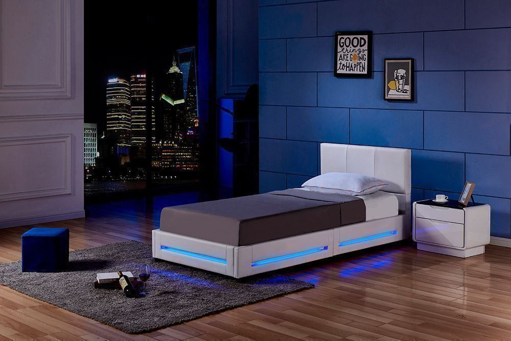 Letti: LED Bett 90x200cm ASTEROID - WEISS – Nuovo e nell'imballaggio originale da Wallenwil venduto da toesstal-vertrieb