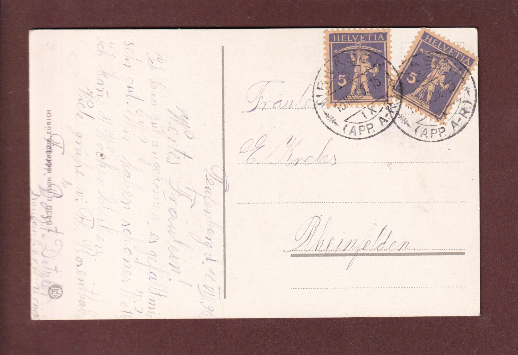 Cartoline postali: APPENZELL - Tracht - Knabe - 1926 – Usato da Pully venduto da nicecards 1