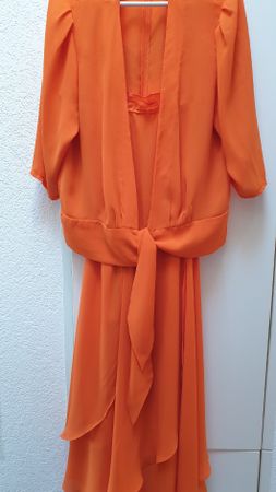 Elegantes oranges Sommerkleid Gr. 40/42 👗🌞