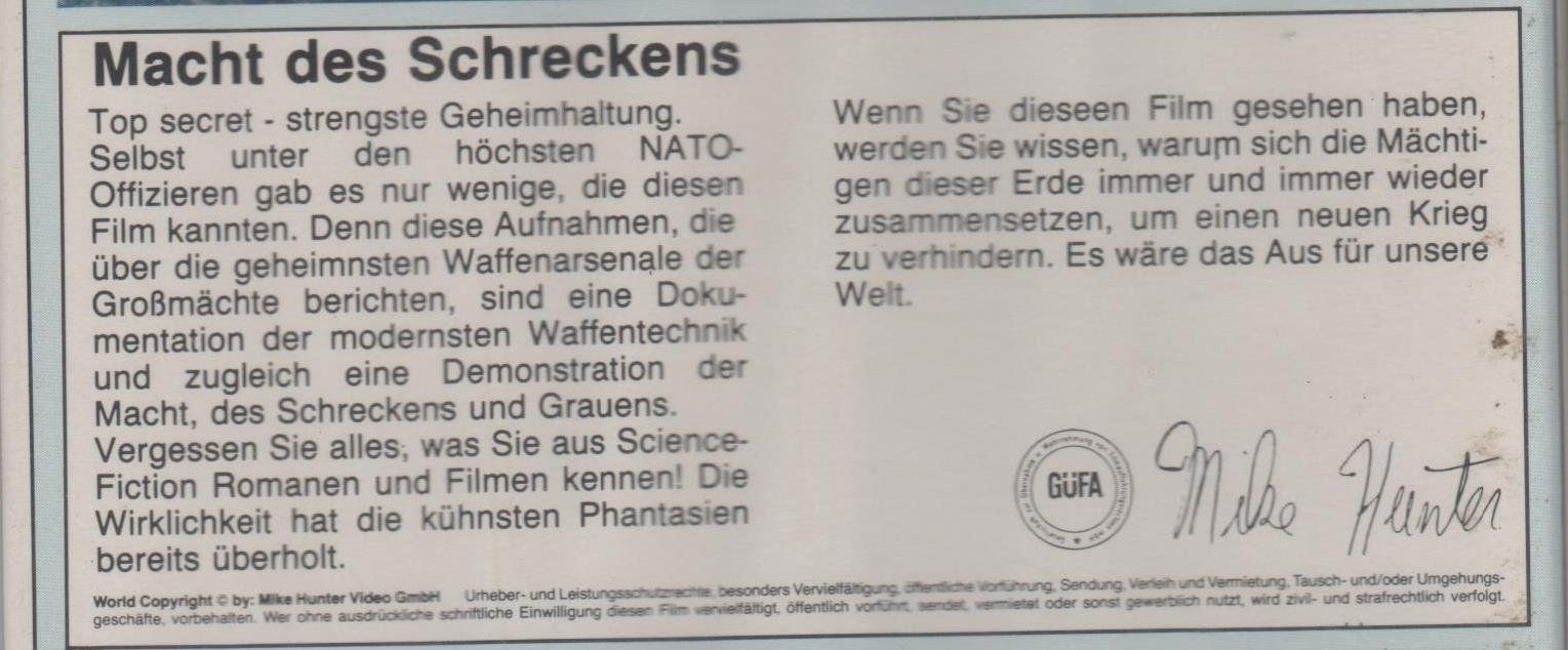 Macht des Schreckens Mike Hunter VHS MH181 (Gebraucht) in Remetschwil ...