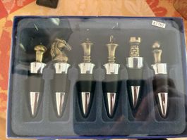 Flaschenverschluss Set Schachfiguren im Geschenkkarton