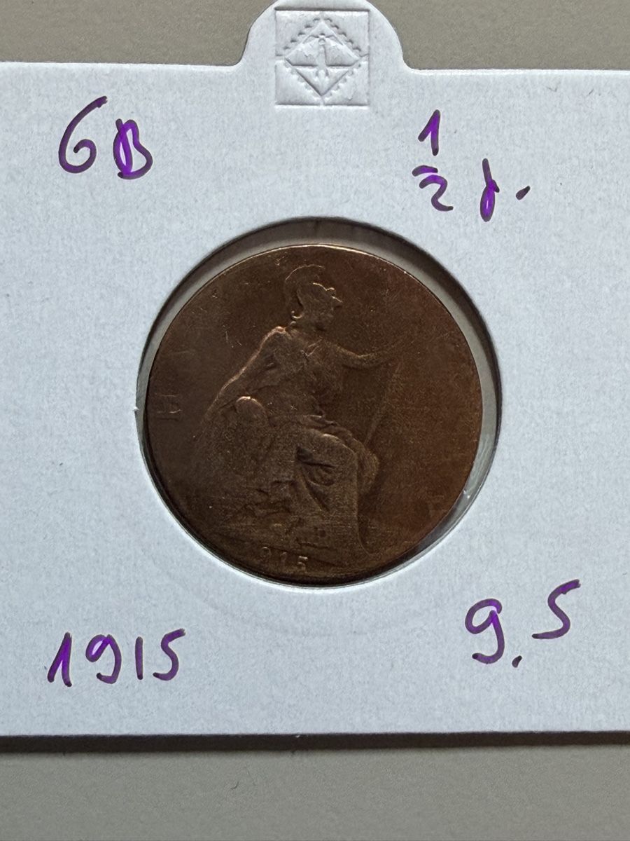 Toutes les monnaies: GB - 1/2 penny - 1915  – D'occasion à Payerne par Mike1682