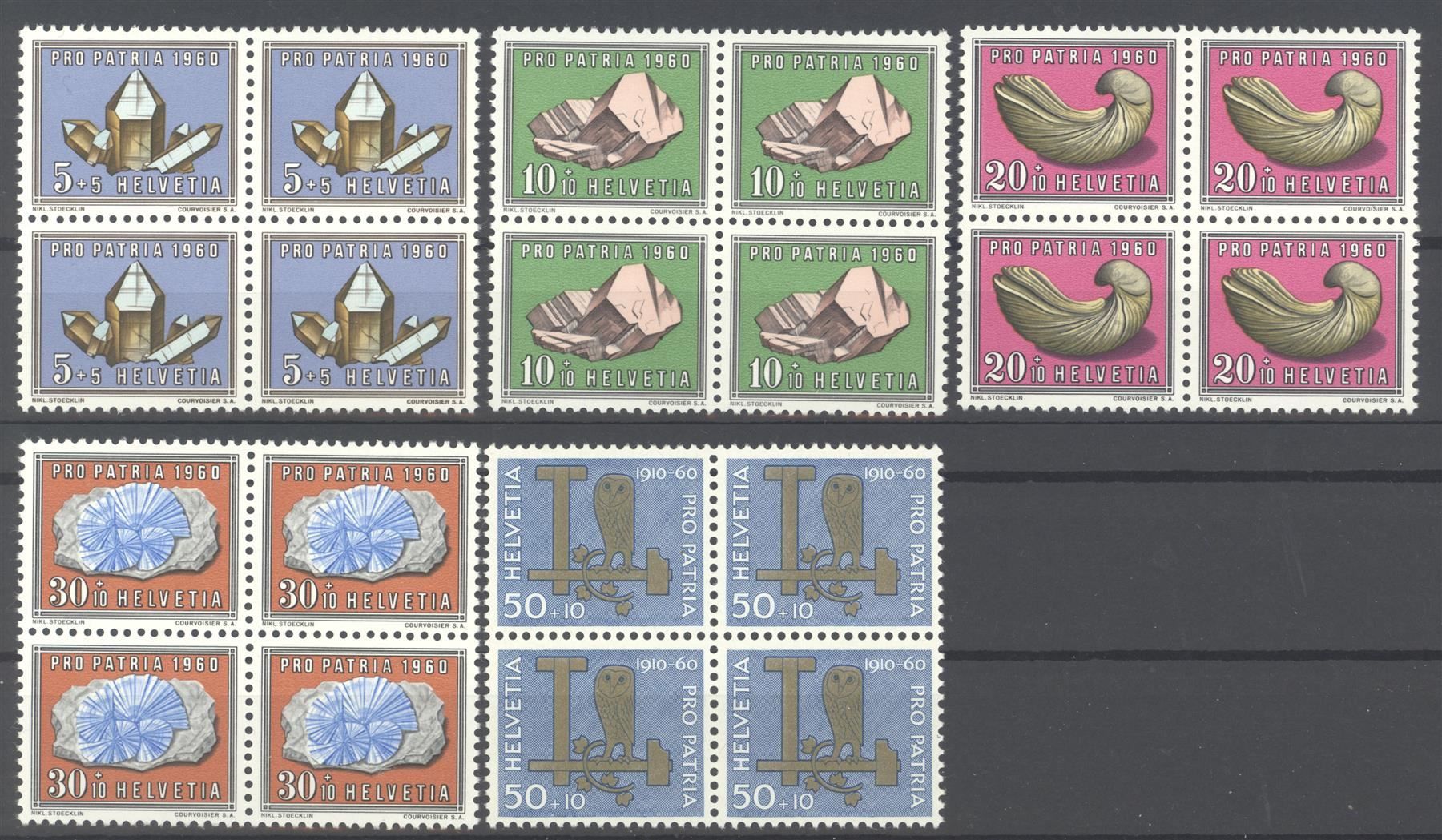 Tutti i francobolli: 1960, Pro Patria, Viererblöcke, ** – Usato da Willisau venduto da Vollstempel