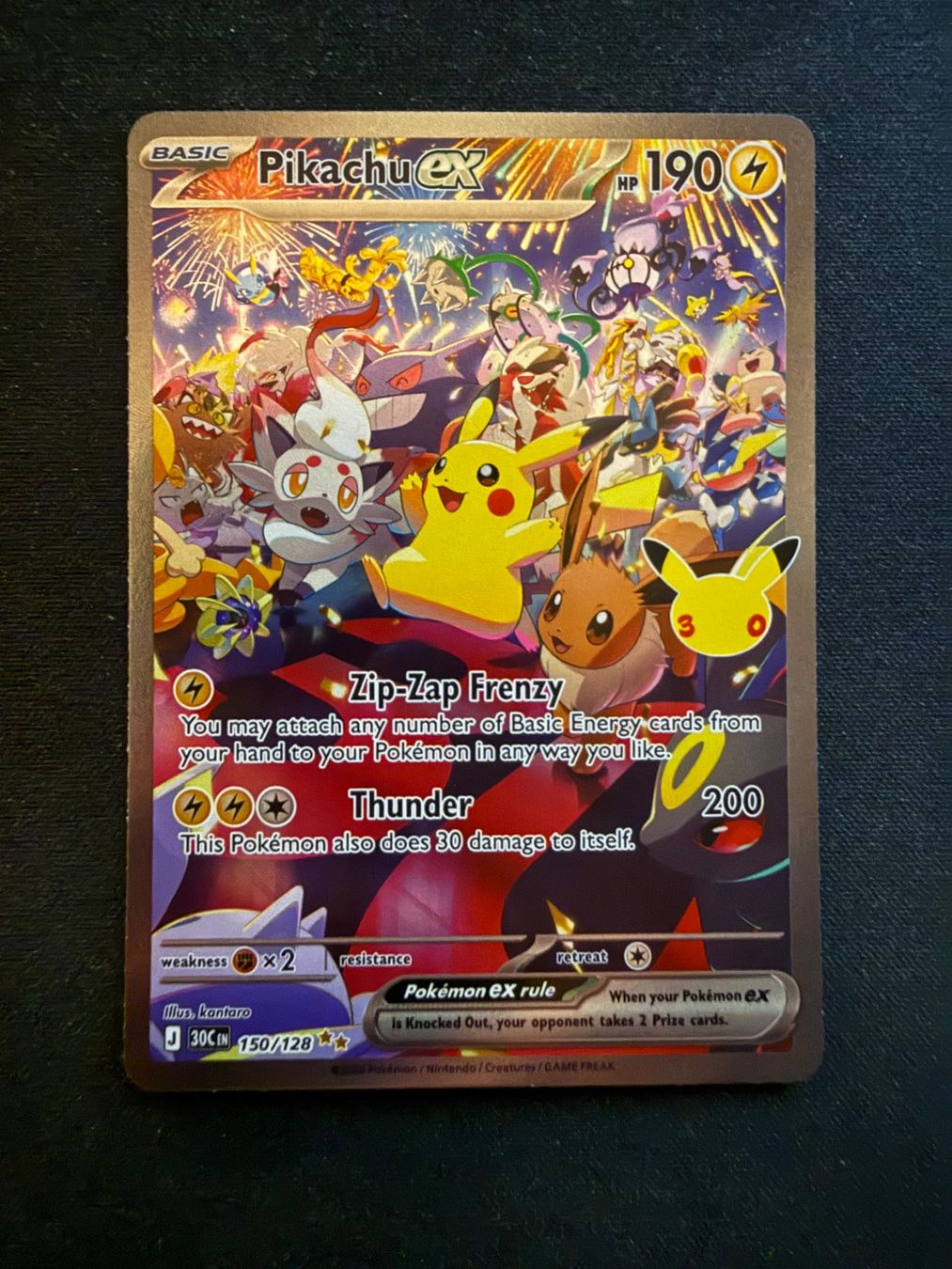 Pokemon TCG 30th Celebration - Pikachu ex SIR 150/128 (Neuf (Voir ...