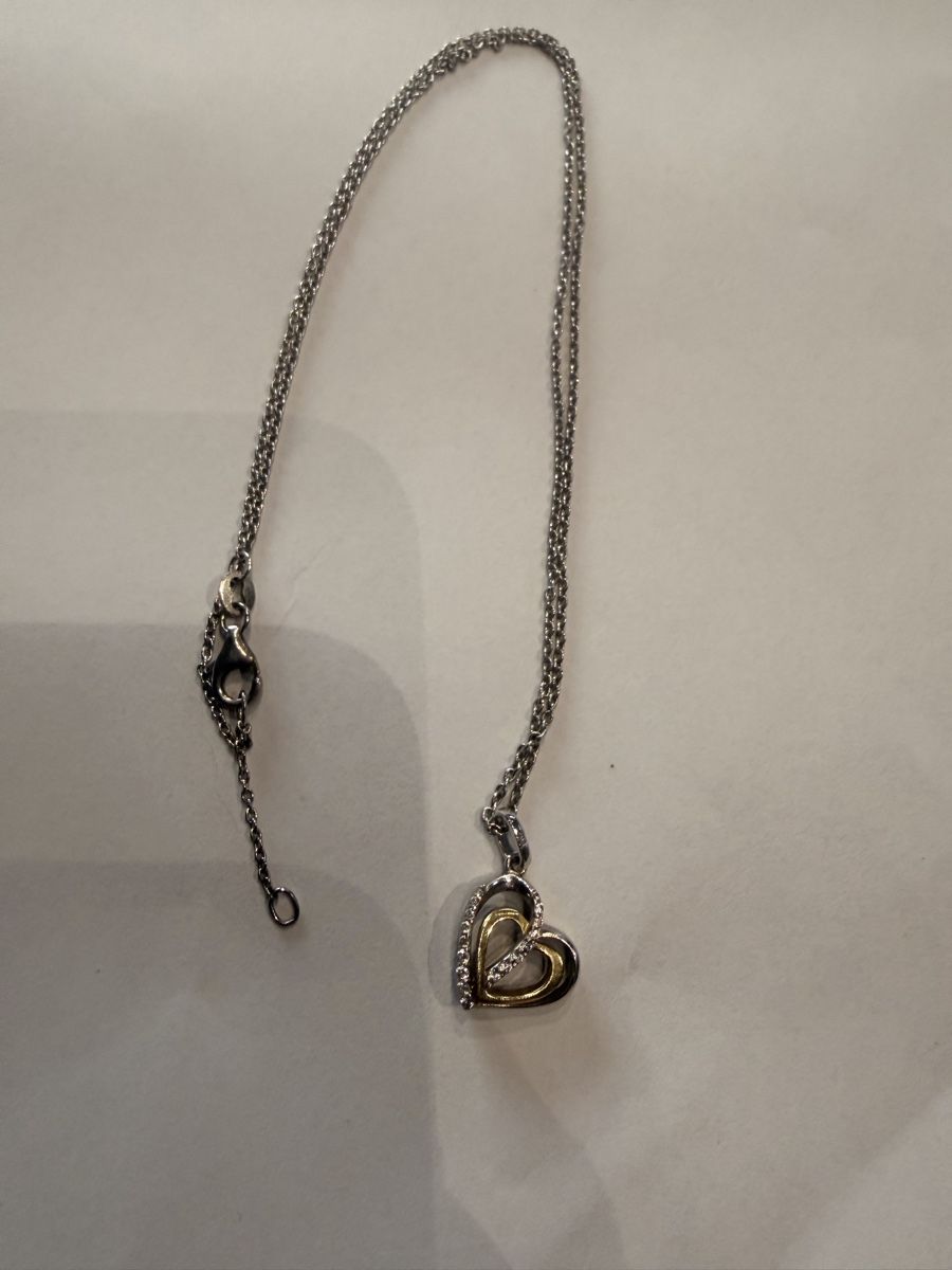 Catenine: Silber Halskette Herz mit Zirkonia – Usato da Balterswil venduto da new_one-123