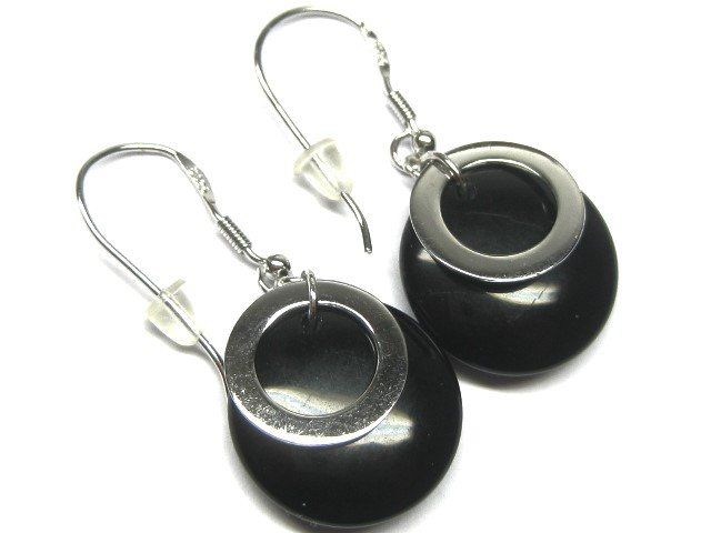 Orecchini pendenti & Orecchini a lobo: Ohrringe Ohrhänger Silber 925 / Onyx-Imitat – Usato da Ermatingen venduto da Decovin