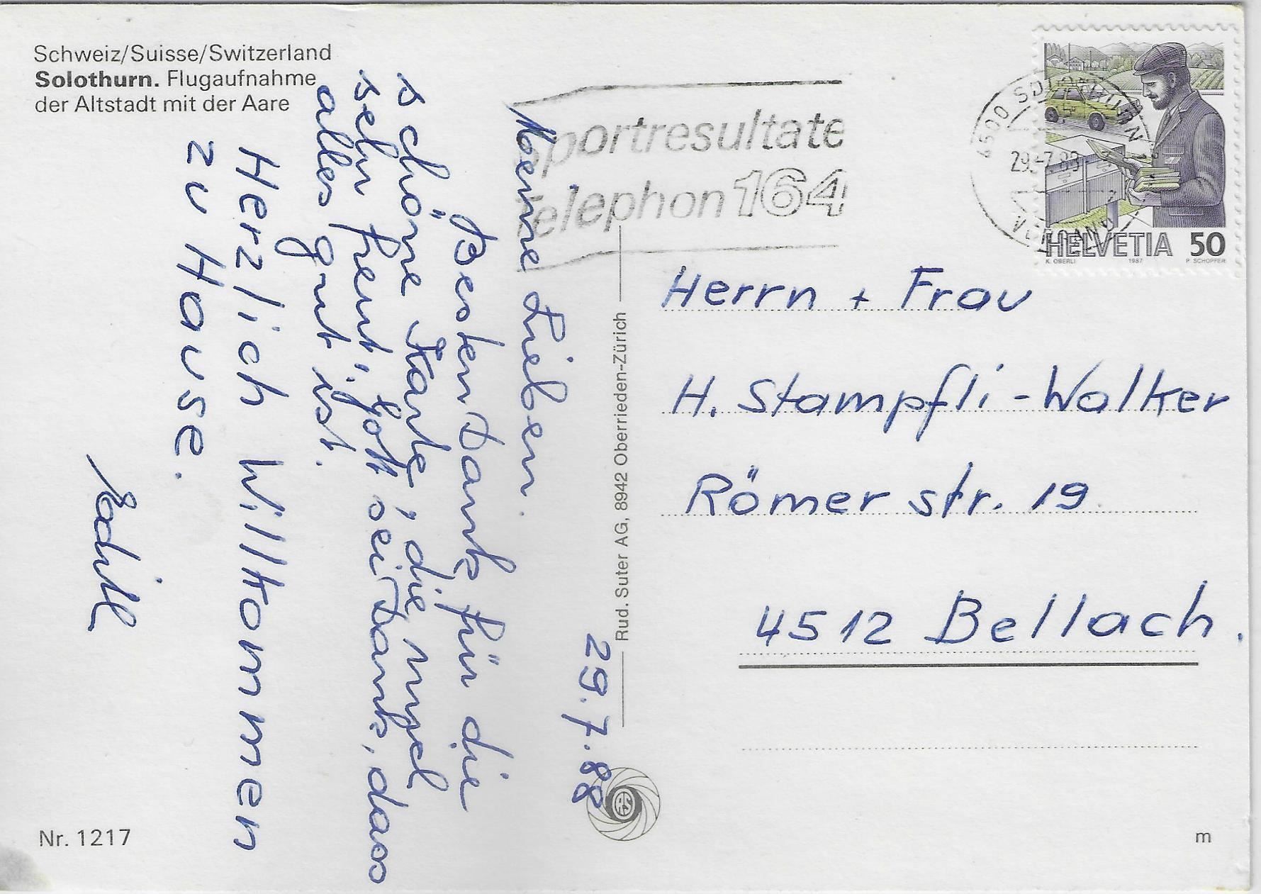 Cartoline postali: Flugaufnahme Solothurn - Altstadt mit – Usato da Ettingen venduto da Kartenplanet 1