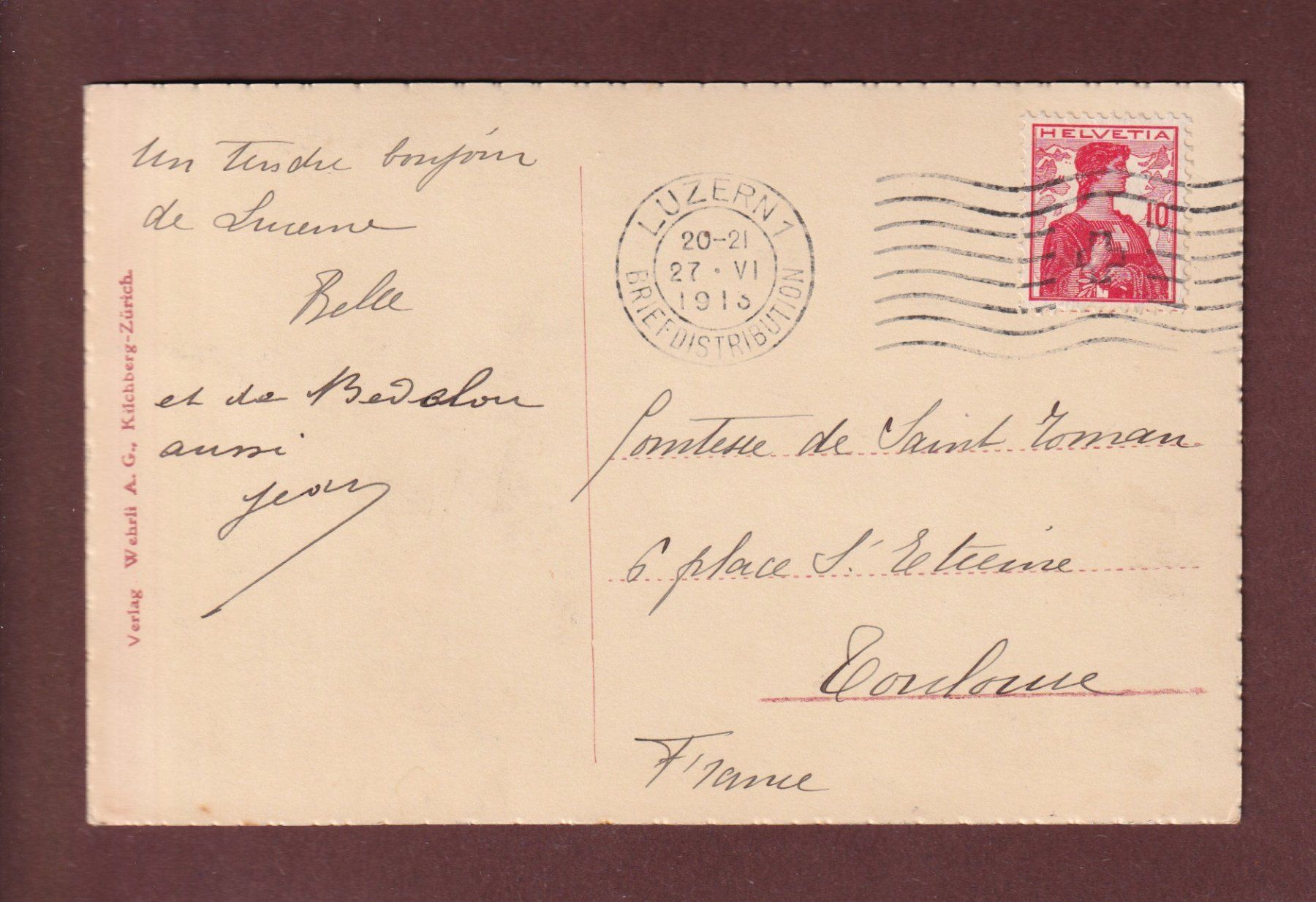 Cartoline postali: WEGGIS - Teilansicht - 1913 – Usato da Pully venduto da nicecards-shop 1