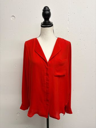 Selected Femme leichte Bluse rot 34/36 V-Ausschnitt