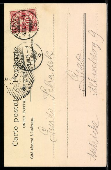 Cartoline postali: Yverdon, Platz mit Kirche, Ornament-Rahm – Usato da Berlin venduto da bartko-reher 1