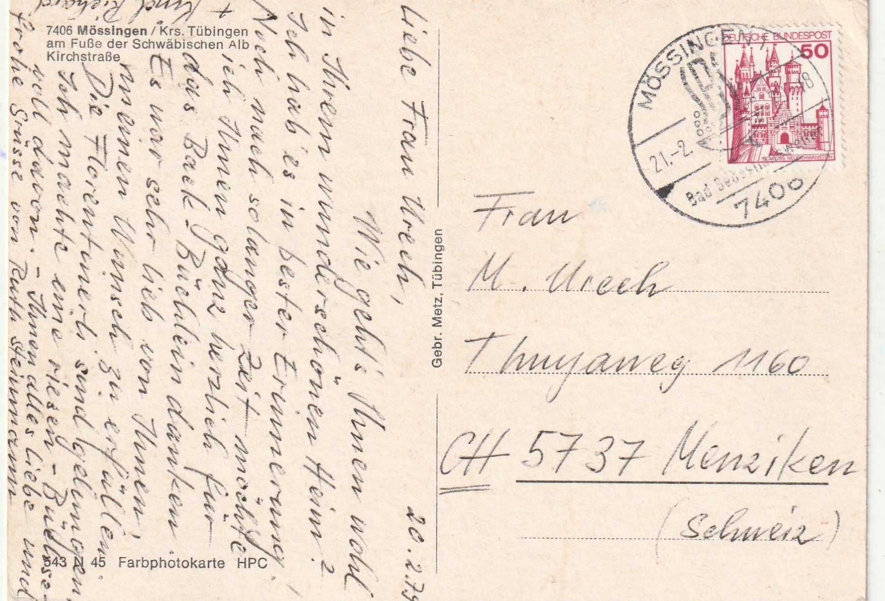 Cartoline postali: Mössingen Dorfpartie – Usato da Lumbrein venduto da made02 1
