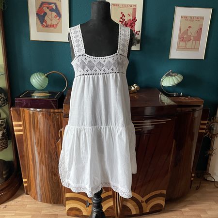 1920s  Antique Cotton Top Teddy underwear slip dress vintage