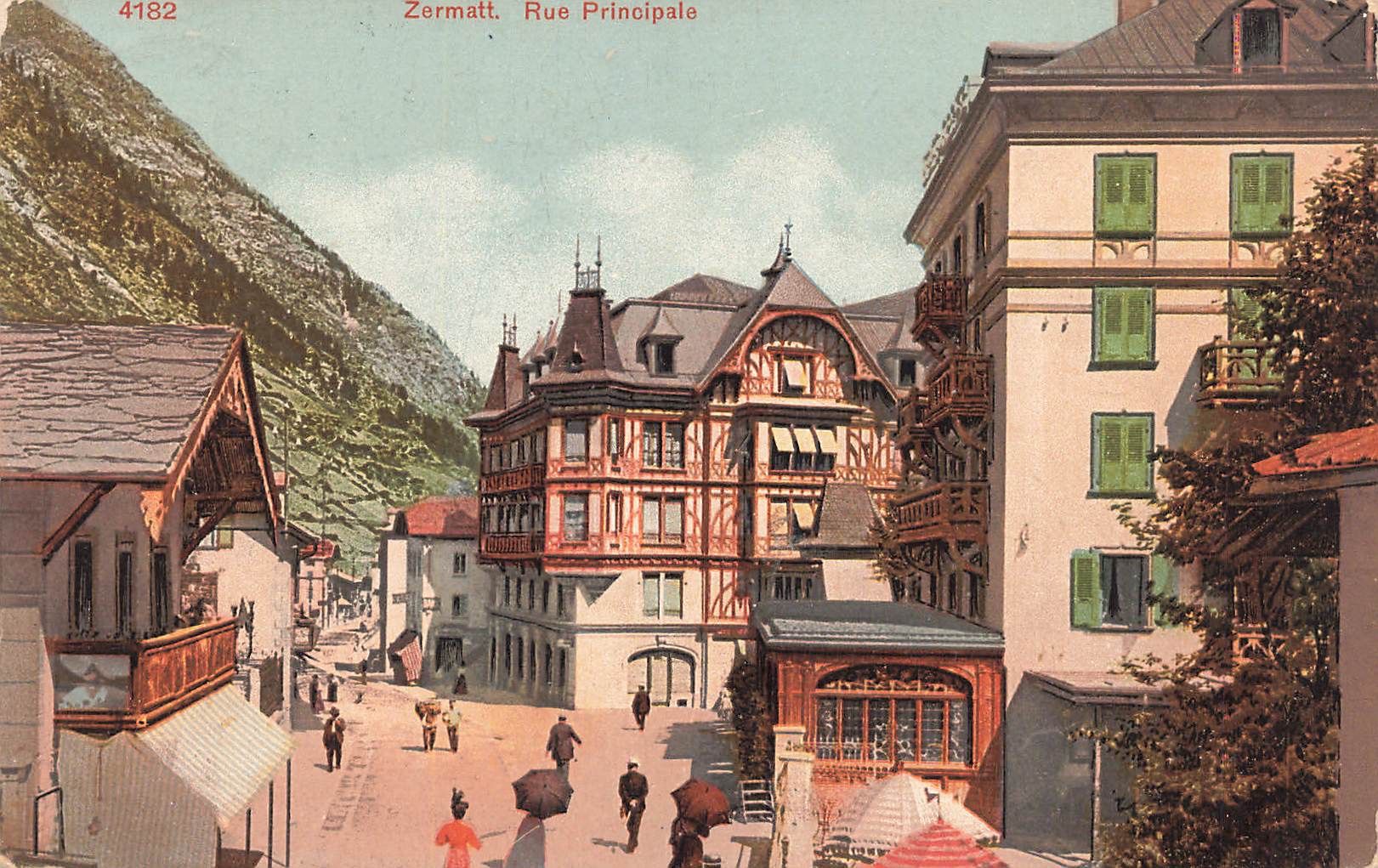 Cartoline postali: Zermatt (VS) Hauptstrasse Alte Ansichtskarte – Usato da Biasca venduto da Blenio71