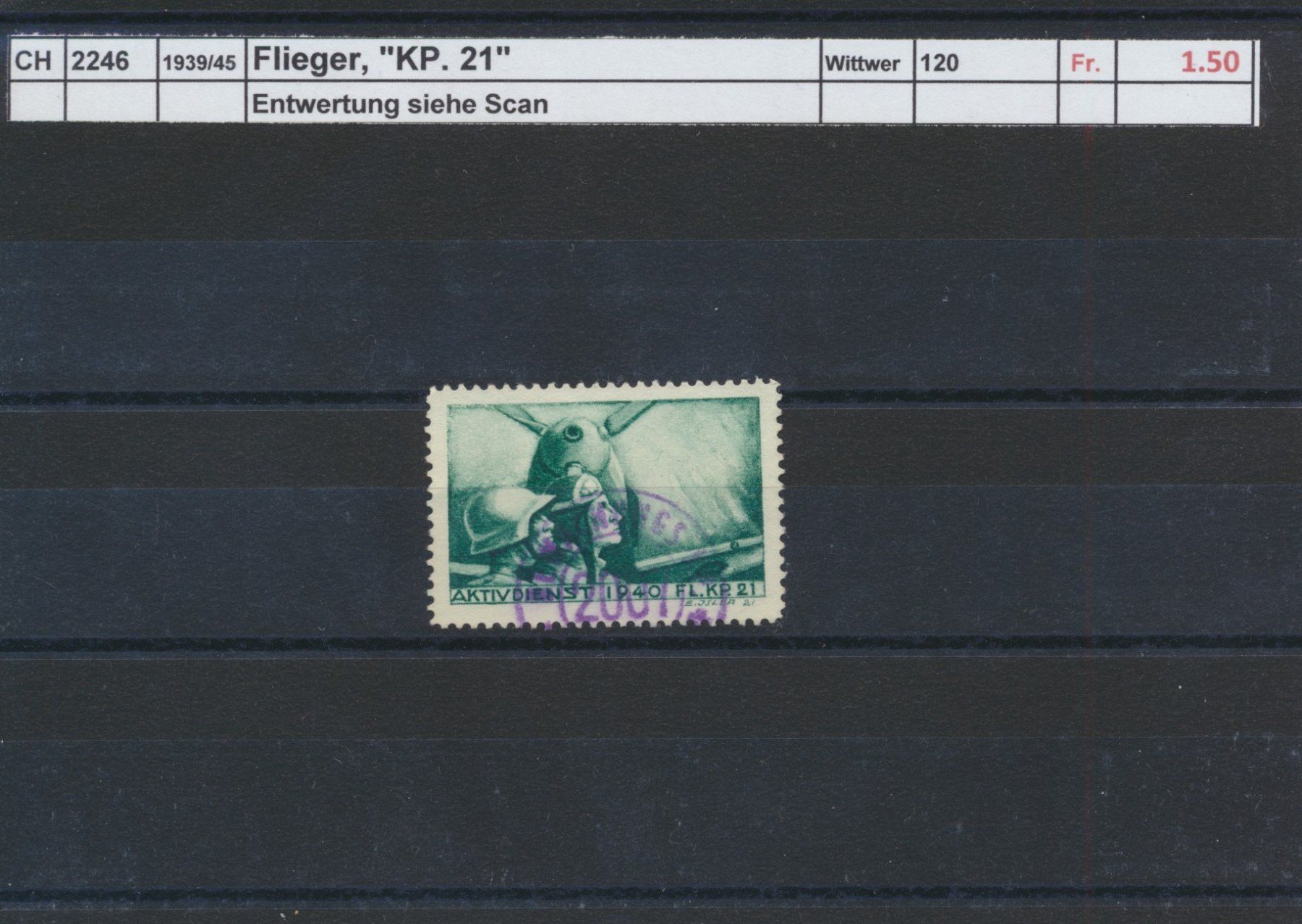 Alle Briefmarken: 1939/45 Flieger, "KP. 21", gestempelt – Gebraucht aus Winterthur von Zupogeru