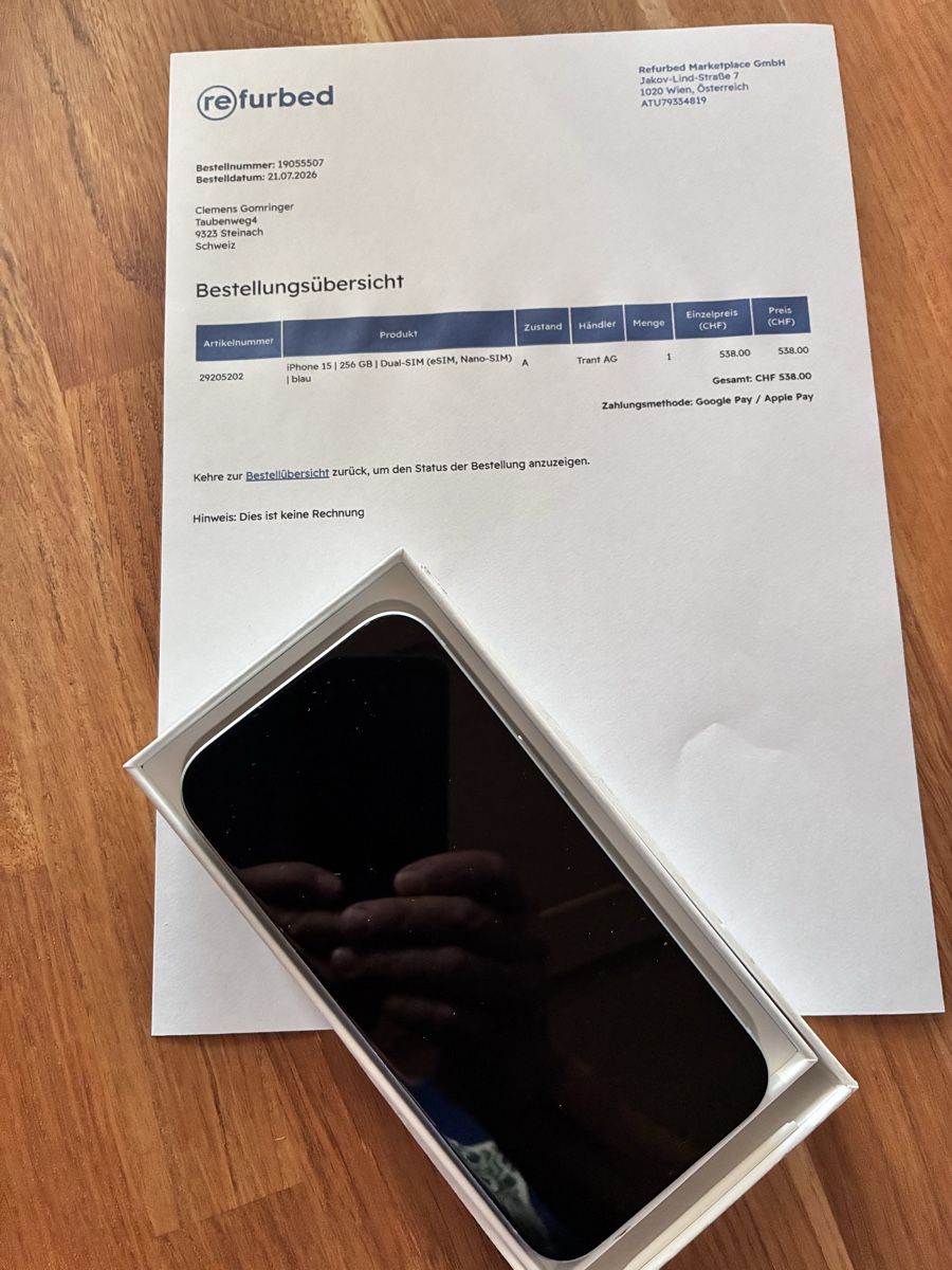 Apple Telefoni cellulari / Smartphones: iPhone 15, 256 GB,neuwertig – Nuovo (secondo la descrizione) da Steinach venduto da cgo_29jv 7