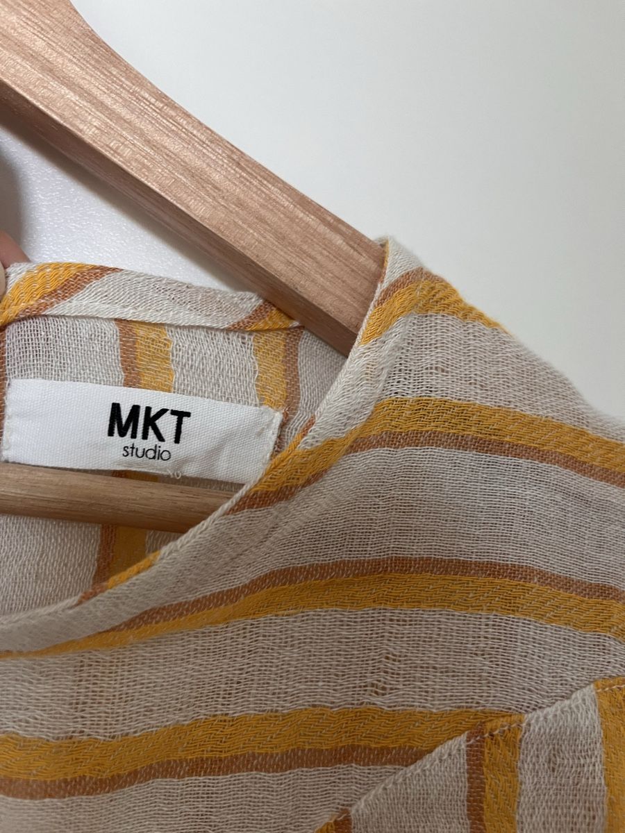 Tops: MKT Studio chemisier rayé jaune blanc taille M 90% coton – Neu (gemäss Beschreibung) aus Givrins von sab_k2f9 1