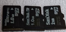 Lot de 3 cartes mémoire microSD SanDisk 