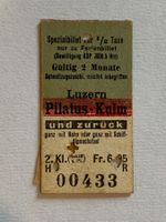 SBB Pilatusbahn Edmondson Karton Billett ca.1946