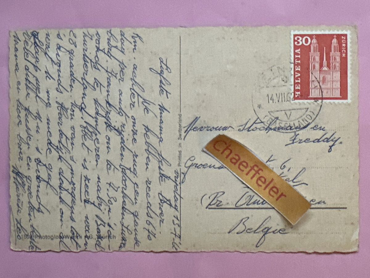 Cartoline postali: 1962 Basel – Usato da Zürich venduto da Chaeffeler 1