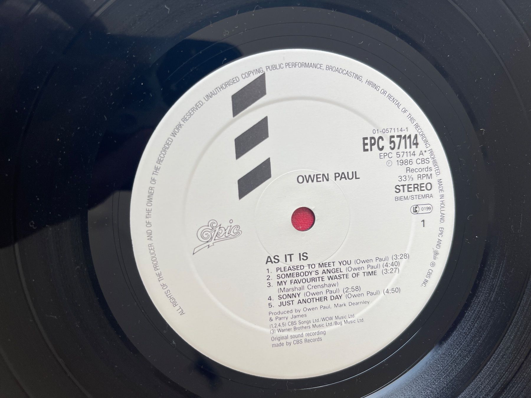 Schallplatten: A554/Owen Paul - As It Is – Gebraucht aus Frutigen von Philippe_jsp 2