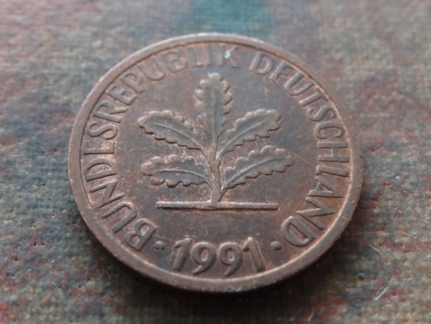 Tutti le monete: DEUTSCHLAND 1 Pfennig 1991 – Usato da Romanel-sur-Lausanne venduto da Swift13