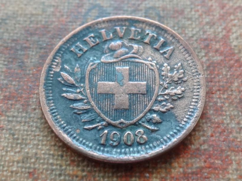 Tutti le monete: 1 Rp. 1908  (A) – Usato da Romanel-sur-Lausanne venduto da Swift13