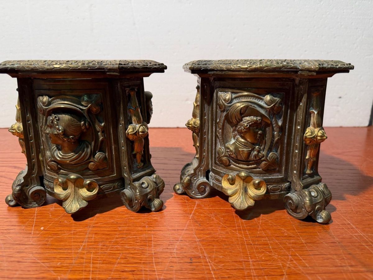 Tutte le decorazioni: Brass decorative supports with Busts Pair used – Usato da Lausanne venduto da artnouveau04 9