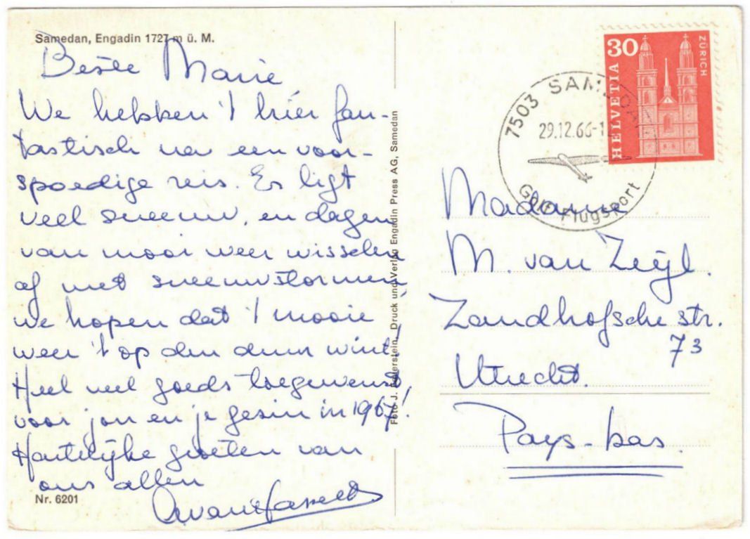 Cartoline postali: Samedan - Skilift mit Dorf – Usato da Binningen venduto da Mountainrider 1