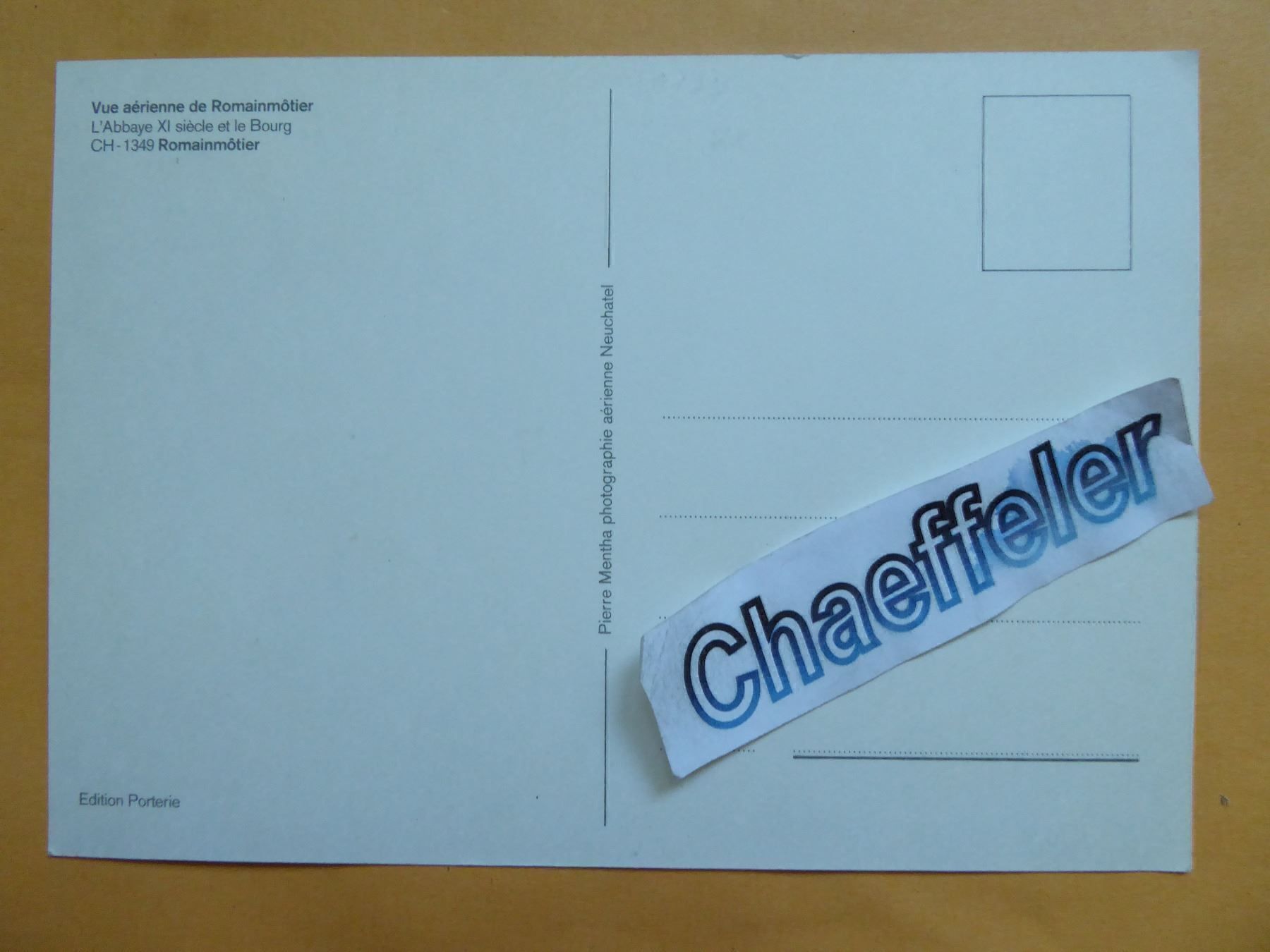 Cartoline postali: Vue aérienne de Romainmotier – Nuovo (secondo la descrizione) da Zürich venduto da Chaeffeler 1