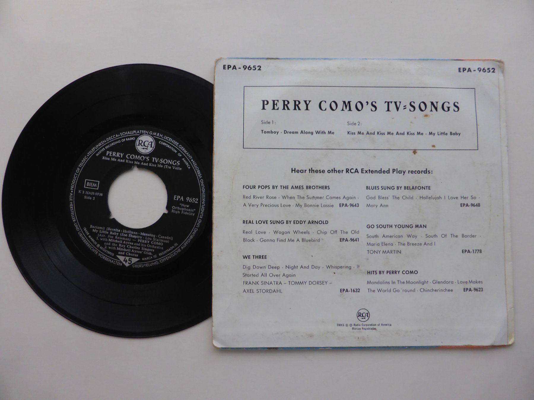 Schallplatten: VINYL SINGLE  EP  PERRY COMO – Gebraucht aus Küssnacht am Rigi von Mondkinder 1