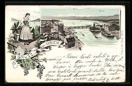 Litho Zürich, Teilansicht mit Brücke, 