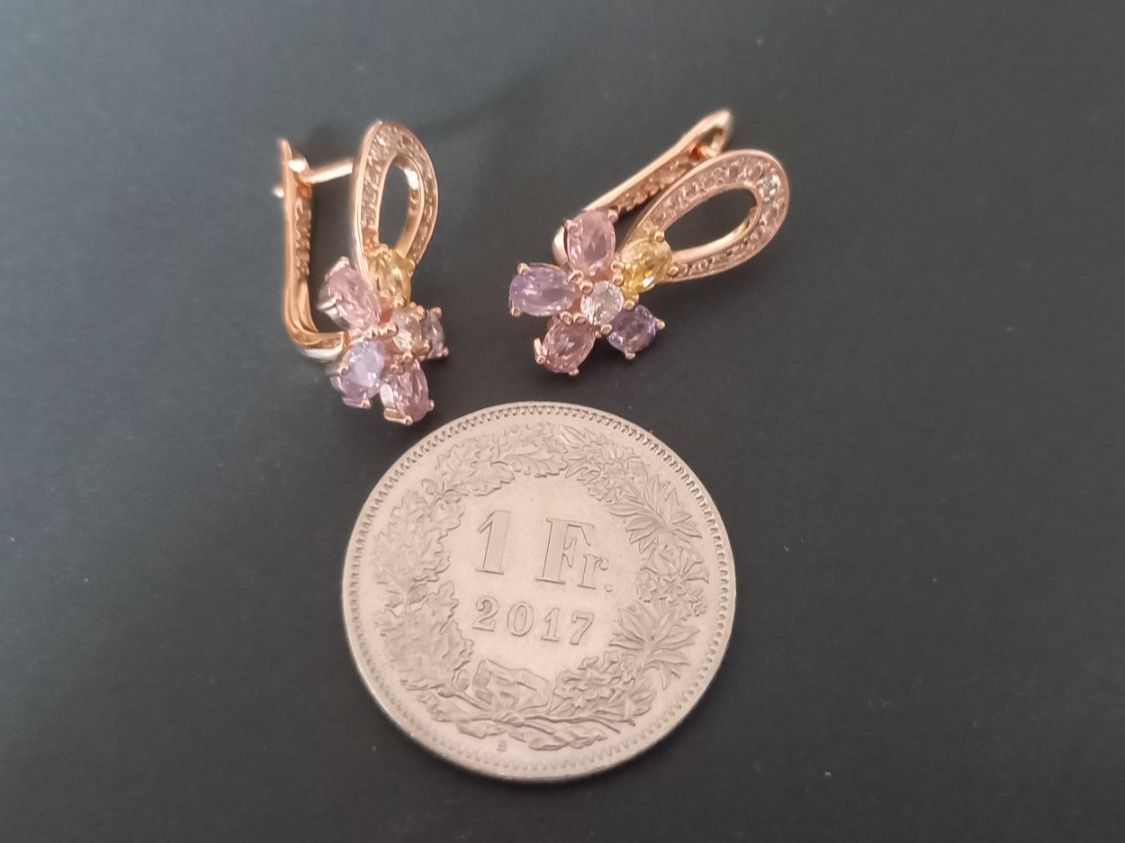 Boucles d'oreille: Vergoldet Ohrringe, mit Klappverschluss – D'occasion à St-Prex par big_c6bb 2