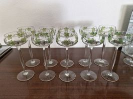 10 bicchieri da vino bianco art nuveau