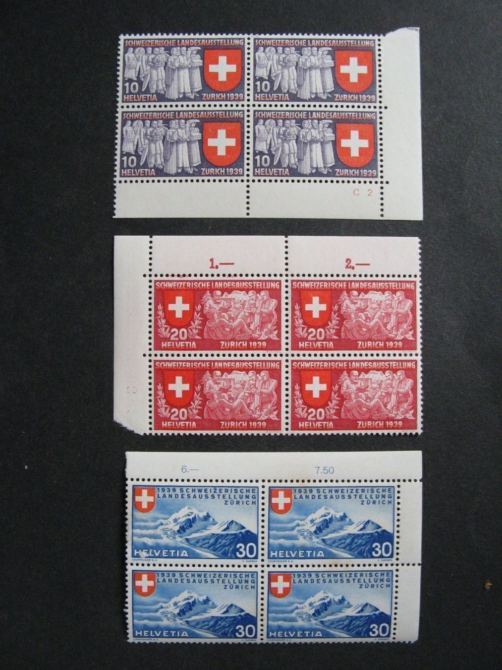 Alle Briefmarken: 1939 Landi Zürich Satz Vierer deutsch postfrisch – Neu (gemäss Beschreibung) aus Frauenfeld von Interessent1