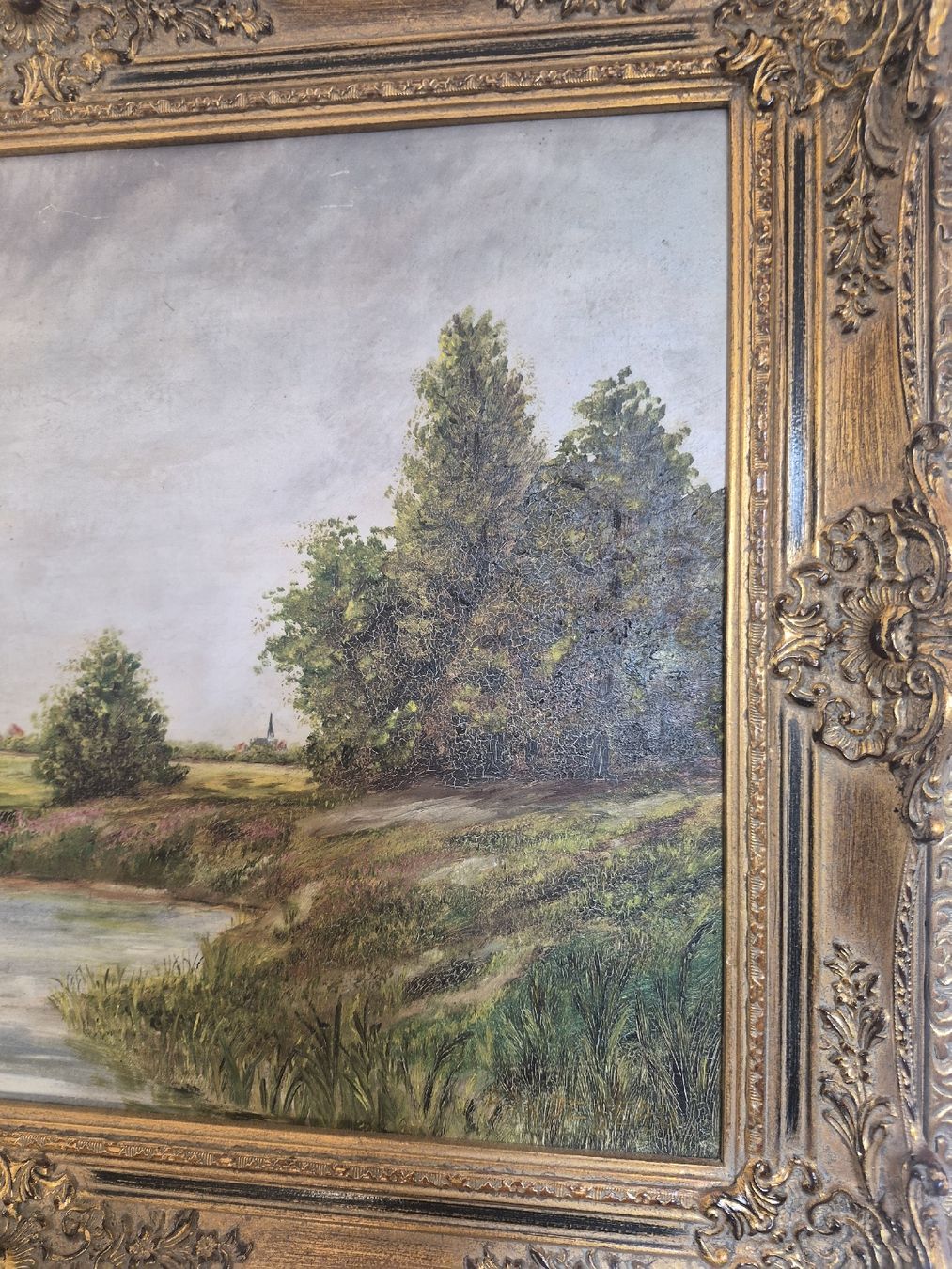 Tableaux: Gemälde Landschaft mit Fluss und Bäumen, verg. Rahmen – D'occasion à Frauenfeld par mel_2gqy 9