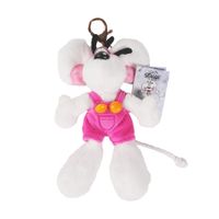 Diddl Schlüsselanhänger mit rosa Latzhose, ca. 15cm