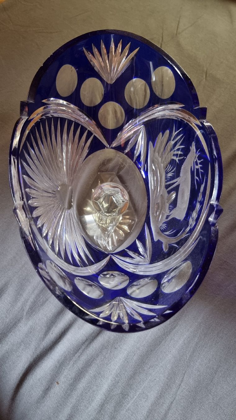 Bicchieri: .Kristallglasschale mit Hirsch – Usato da Sils im Domleschg venduto da platin01 2