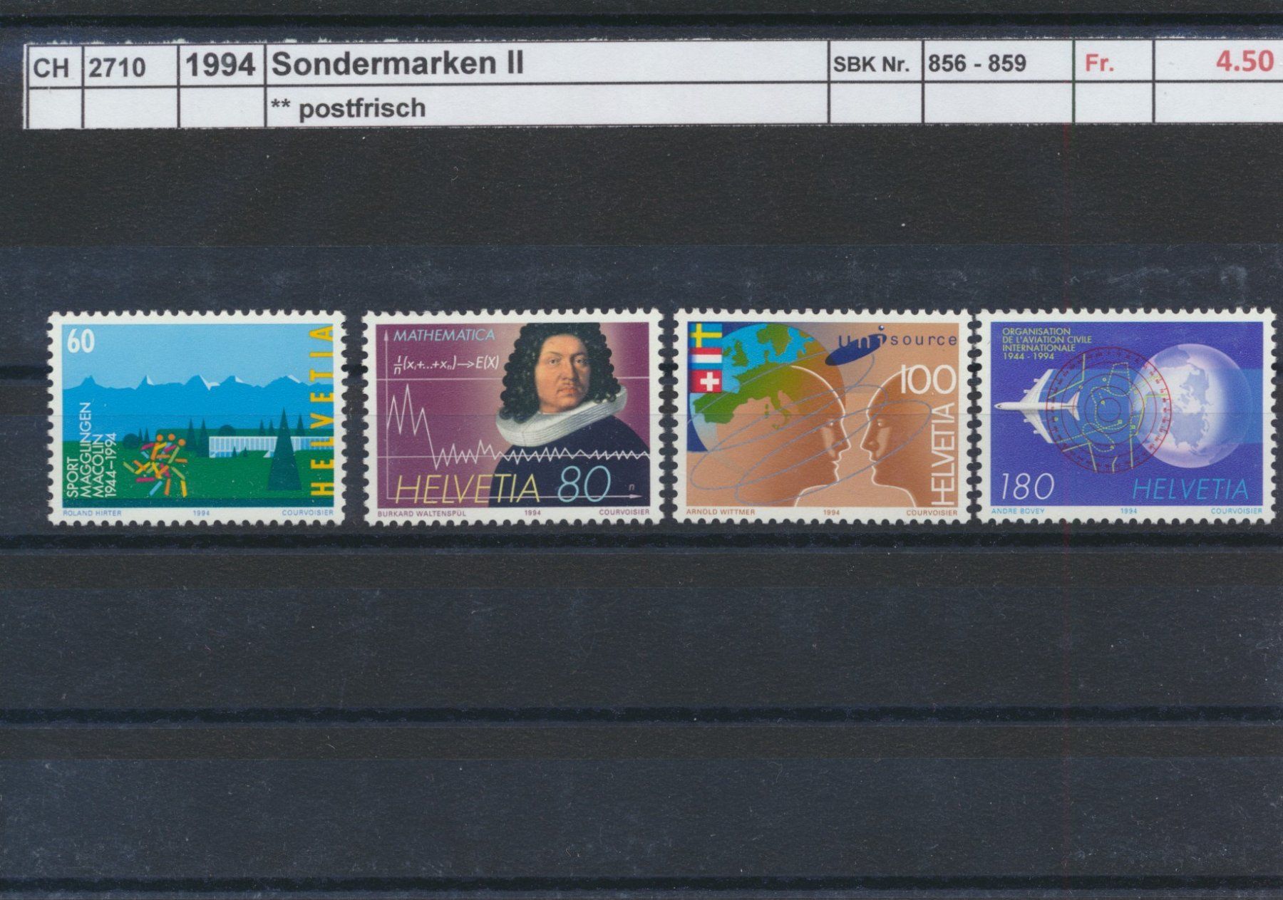 Tutti i francobolli: 1994 "Sondermarken II", ** postfrisch – Nuovo (secondo la descrizione) da Winterthur venduto da Zupogeru