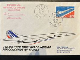 Lettre Concorde 1er vol Rio Paris