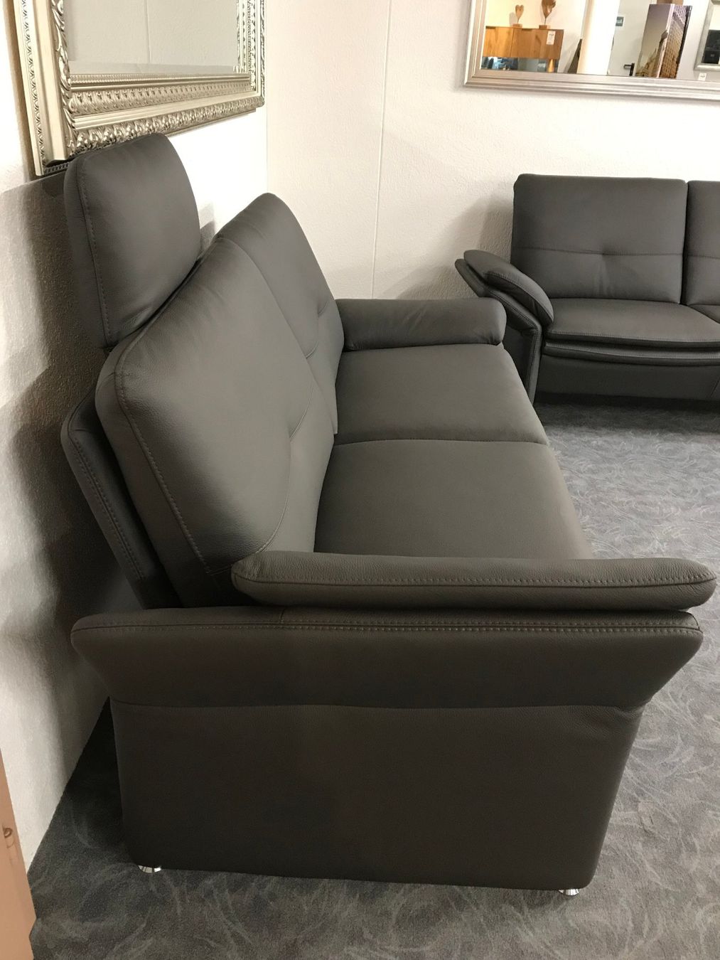Divani: 2er und 2.5er Sofa FLORIS echtes Leder anthrazit – Nuovo (secondo la descrizione) da Unterentfelden venduto da moebelrufli 5