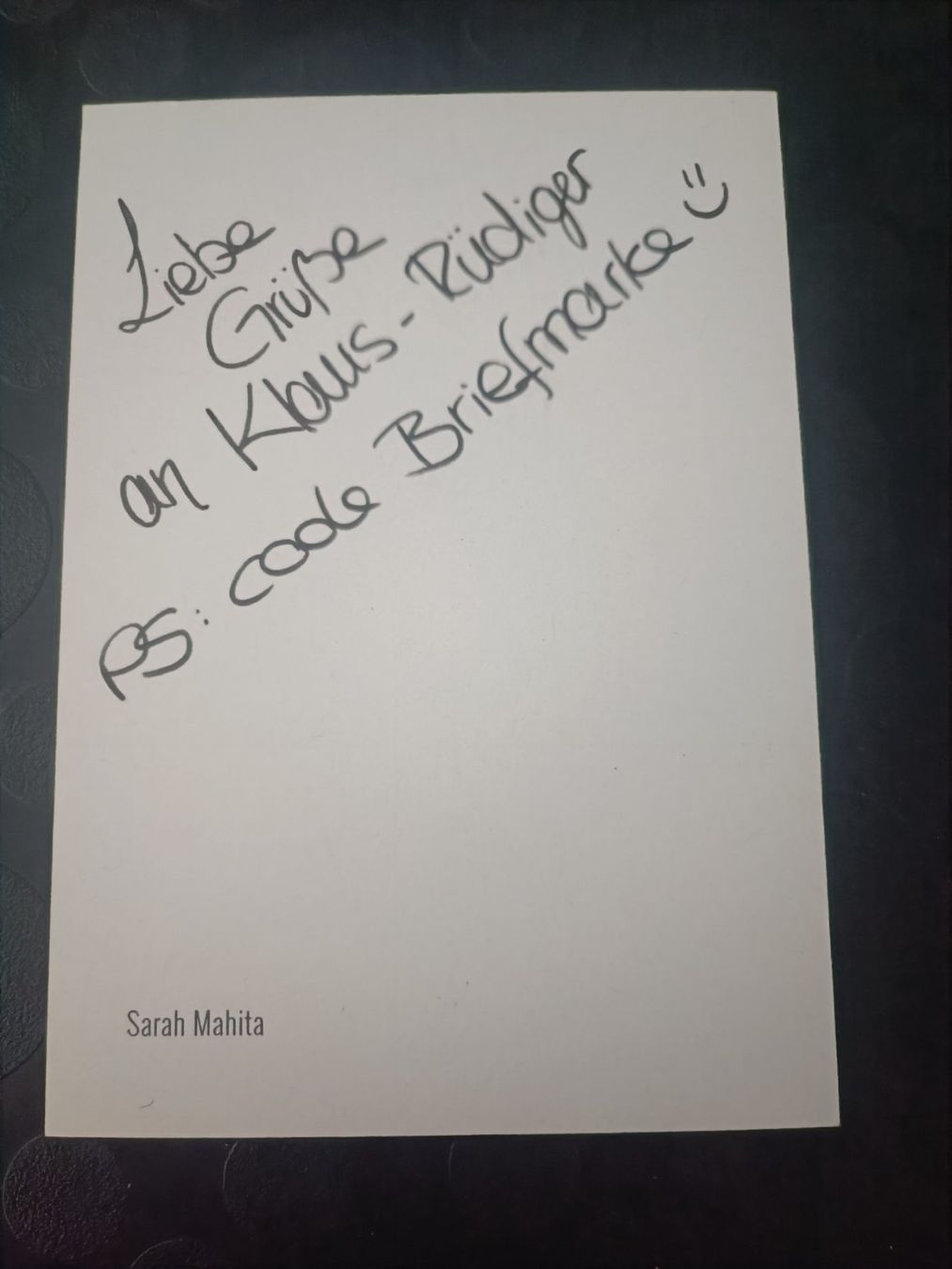Autogramme: Sarah Mahita - handsigniert – Gebraucht aus Menziken von Artographs 1