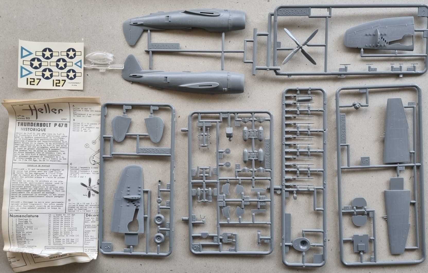 Heller Kit di modellismo & Modellini statici: 1/72 Heller P-47N (L084) – Usato da Grand-Lancy venduto da LFW 1