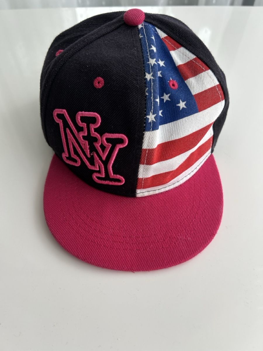Chapeaux, bonnets & casquettes: Cap NY USA flag pink black adjustable new – Neuf (Voir description) à Saland par ele_vc96